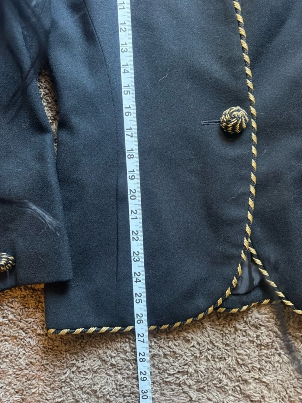 Christian Dior Black Gold Rope-Trimmed Blazer